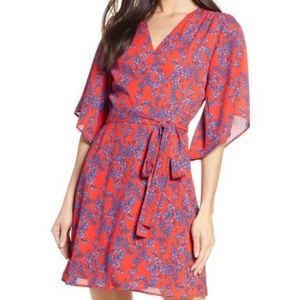 Charles Henry Kimono style floral dress